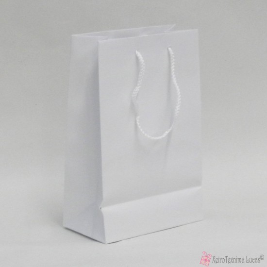 ΤΣΑΝΤΑ ΜΕ ΧΕΡΑΚΙ ΚΟΡΔΟΝΙ ΧΕΙΡΟΠΟΙΗΤΗ ΜΕ GLOSS ΠΛΑΣΤΙΚΟΠΟΙΗΣΗ ΣΕ ΛΕΥΚΟ ΡΙΓΕ ΧΑΡΤΙ