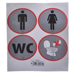 ΣΗΜΑ ΑΥΤΟΚΟΛΛΗΤΟ (TOILETS) - (Φ8cm) - (4εμ.) (02-534) 