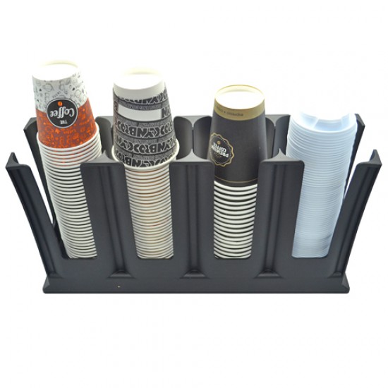 COLORATO ΠΟΤΗΡΟΘΗΚΗ ΠΛΑΣΤΙΚΗ 4 ΘΕΣΕΩΝ - (ΜΑΥΡΗ) (CLPCS-4A)