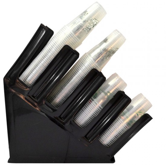 COLORATO ΠΟΤΗΡΟΘΗΚΗ ΠΛΑΣΤΙΚΗ 4 ΘΕΣΕΩΝ - (ΜΑΥΡΗ) (CLPCS-4Β)