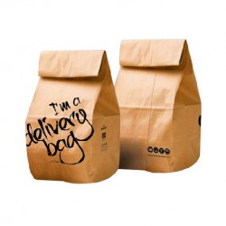 Χάρτινη τσάντα μεταφοράς 25+20×44 κρ.καφέ 45γρ (I’m a Delivery Bag)