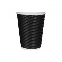 ΠΟΤΗΡΙ ΧΑΡΤΙΝΟ RIPPLE ΔΙΠΛΟΤΟΙΧΟ 14oz ΜΑΥΡΟ 25ΤΕΜ